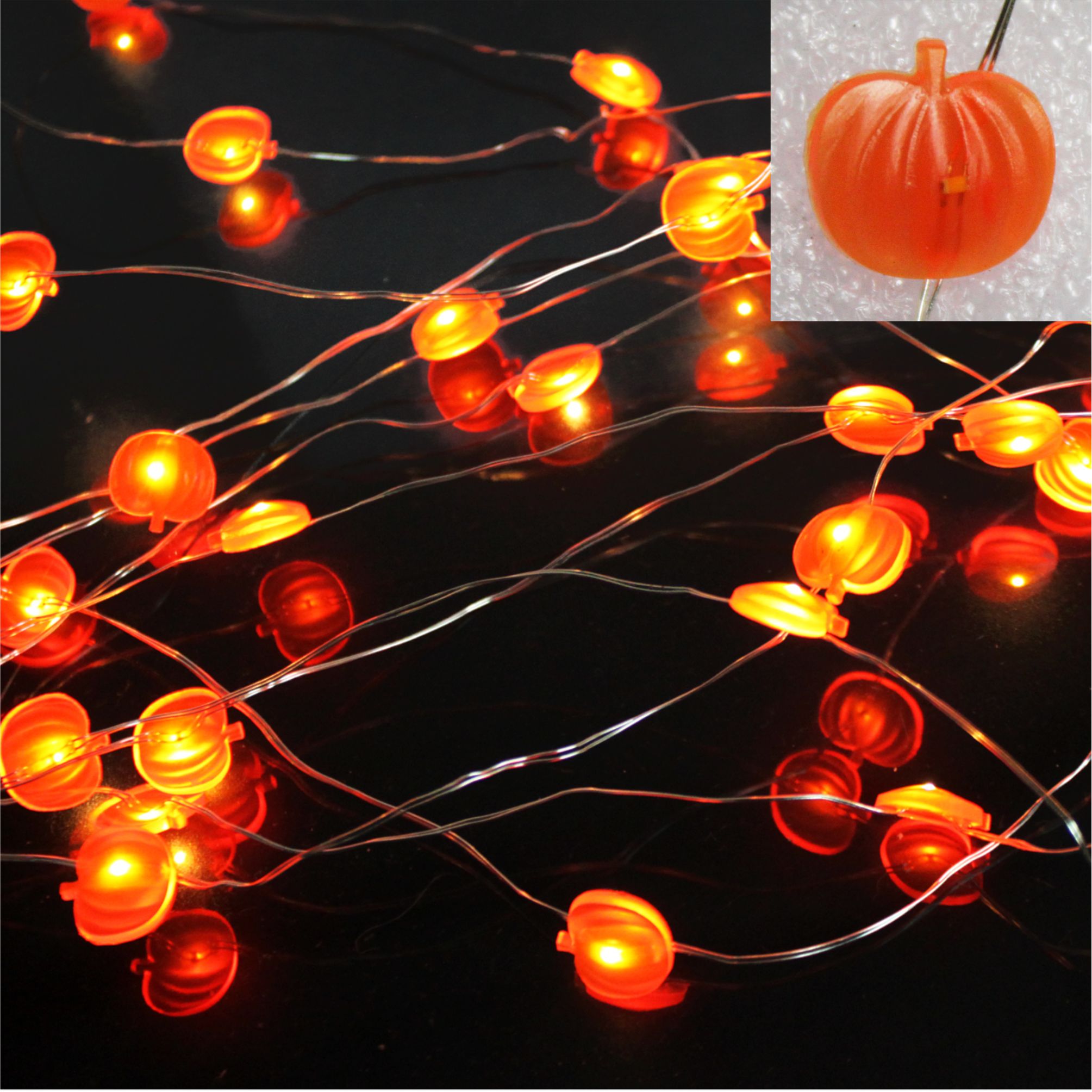 LED string light pumpkin ornament